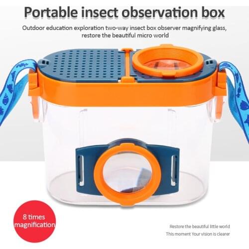 4.5X Double Lens Portable Insect Observer Child Magnifier Toy Observation Box Children Outdoor Experiment Exploration Equipment