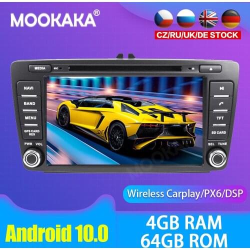 Android 10.0 Car multimedia DVD Player GPS Radio For Skoda Octavia 2008 2009 2010 2011 2012 GPS Navigation Stereo DSP Audio PX6