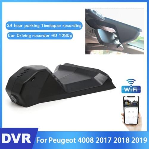 Car DVR Wifi Video Recorder Dash Cam Camera For Peugeot 4008 2017 2018 2019 Night Vision Control Phone APP Full HD 1080P