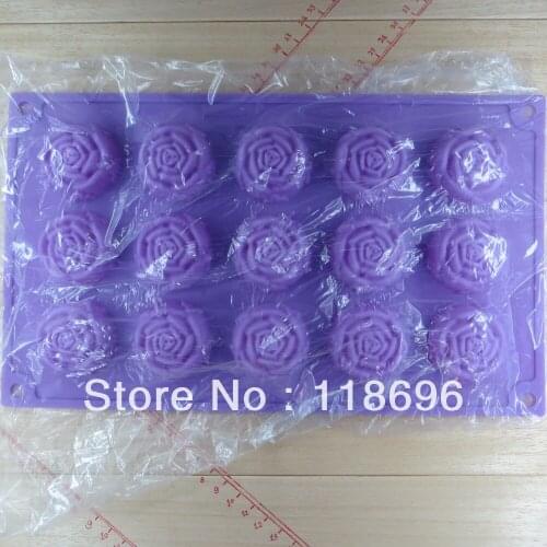 Free shipping rose(15pcs/lot) chocolate silicon mold Cake decoration mold