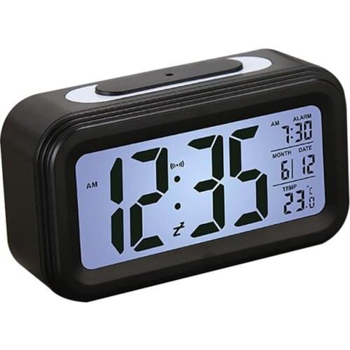 Alarm Clock LED Display Snooze Digital Alarm Clock With Calendar Temperature Desktop Table Clock Suitable For Bedroom Office