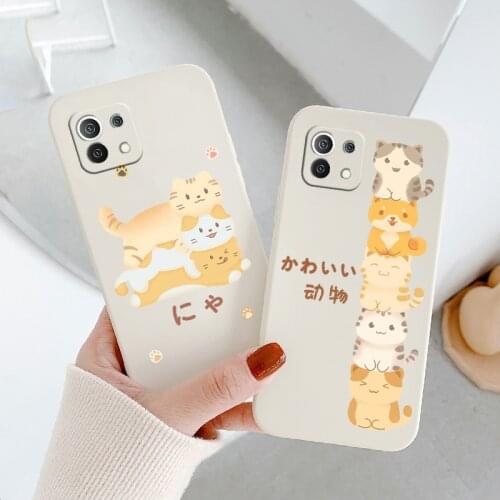 Wacky Cartoon Cat Phone Case For Xiaomi Mi 11 10T 10 lite 9T Note 10 Redmi Note 9 9T 8 8Pro 7 7Pro 9 9A K40 K30 Silicone Cover