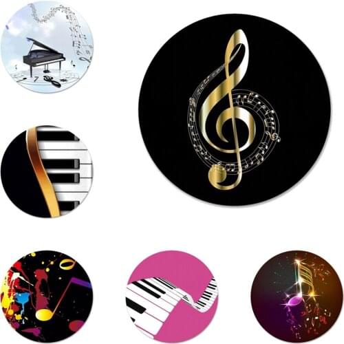 Black white music piano keys notess Icons Pins Badge Decoration Brooches Metal Badges For Backpack Decoration 58mm
