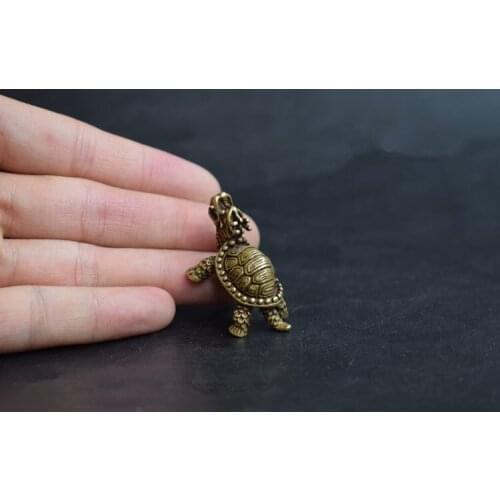 China Pure Brass Dragon Turtle Small Statue Ornaments