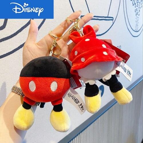 Disney Genuine Plush Mickey Mouse Minnie Key Chain Donald Duck Daisy Keyring Fart Series Pendant Trendy Couple Keychain