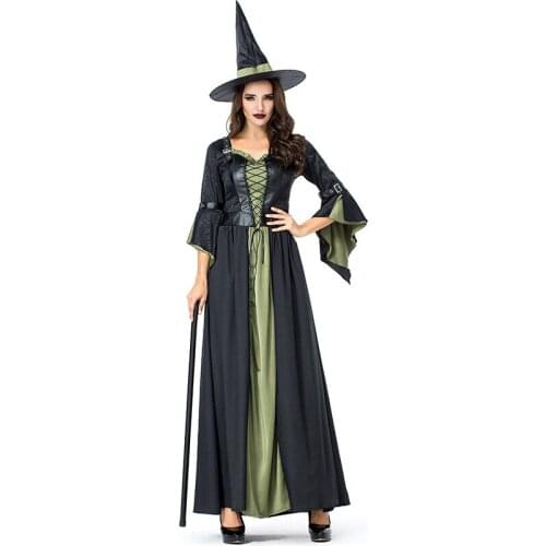 Halloween Long Witch Costume Witch Costume Dress Halloween Bar Party Cosplay Costume Witch Cosplay Costume