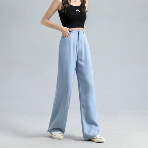 Jeans Women Fashion 2021 New Version of High Waist Denim Pants Loose Thin Wide Leg Casual Jeans Women Fashion Casual Trousers