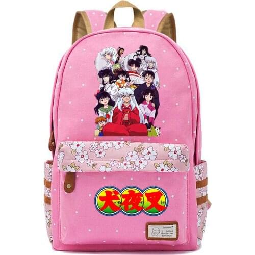 Anime Inuyasha Canvas Schoolbag Casual Backpack Teenger Packsack Mochila High Quality Unisex Student Travel Laptop Bag