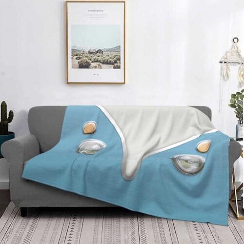 Classic Van In Baby Blue Best Selling Room Household Flannel Blanket Van Classic Face Solidarity 19 Car German Automobile