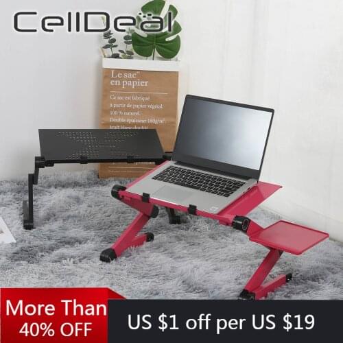 Aluminum Alloy Laptop Computer Table Simple Design Foldable And Rotatable Office Bed Desk Humanized Design With Mouse Pad