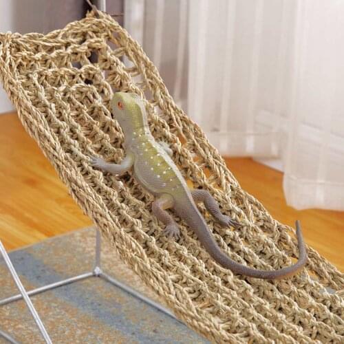 Reptile Lizard Geckos Crawling Mat Pad Lounger Corner Hammock Toys Seaweed Pet Dog Cat Mat Bed Reptiles Supplies 41*18cm