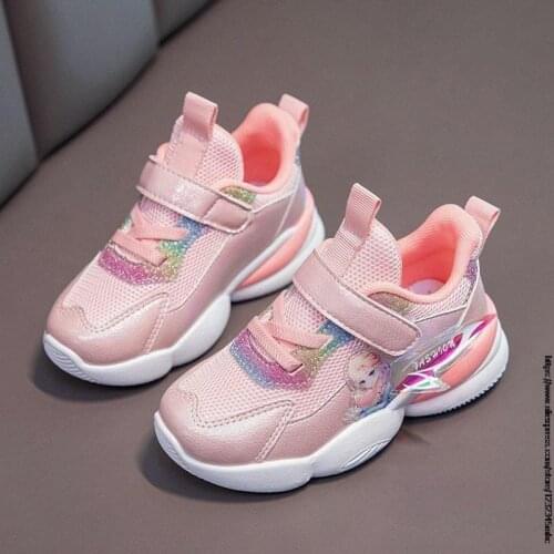 Disney Frozen Hot Children Shoes For Girls Flat Soft Kids Sneakers Fashion Elsa Anna Queen Princess Casual Shoes EU 26-37