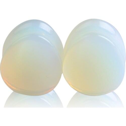 Cute Girls Nature Stone Ear Gauges For Women Opal Rose Quartz Stone Expanding Ear Hole Amplifier Jewelry Party Gift