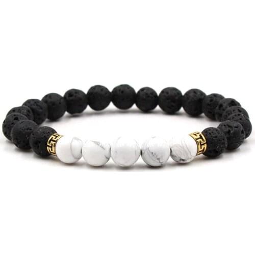 Mens Womens Natural Stone Eight-star Bracelet Multicolor Volcanic Stone Yoga Circle Bracelet Light Luxury Couple Bracelet