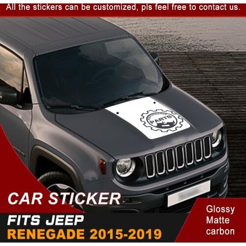 Car Decals Bonnet Bottle Cap Off Road Performance Part Graphic Vinyl Cool Sticker Fit For Jeep Renegade 2015 2016 2017 2018 2019