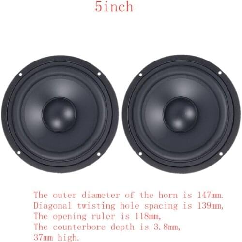 2021 New 2Pcs 4/5/6.5 Inch Woofer Speaker Auxiliary Bass Horn Passive Radiator Booster Bass Vibration Plate Vibrating Speaker