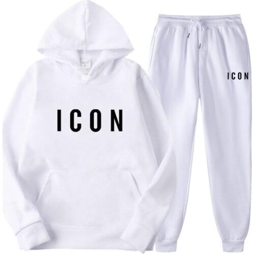 New Brand Tracksuit 2021 Fashion Hoodies for Men SportswearTtwo-Piece Sets of Thick hooded wool + Pants sports suit for men