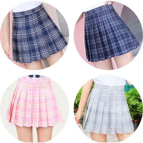Girls Chic Sweet Pleated High Waist Fashion Mini Skirt Harajuku Uniforms Pleated Skirts Sexy Cute New Spring Summer Skirt