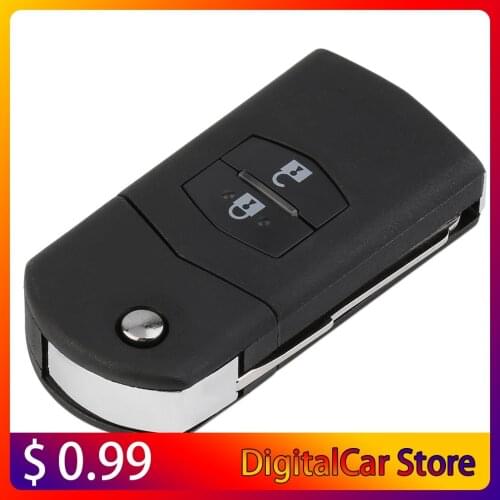 Portable Size Folding Flip 2 Button Remote Key Fob Case Replace Shell fit for 3 5 6 Car Key Protective Case