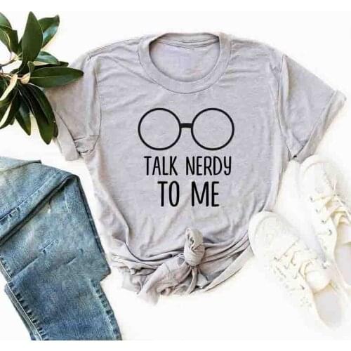 Skuggnas New Arrival Talk Nerdy To Me T-Shirt Funny Nerdy Shirts Funny T Shirt Birthday Gifts Aesthetic Clothing Drop ship