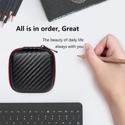 Tangle free earphone boxes carbor fiber eco-friendly container tangles resistant small and exquisite storage box space-saving