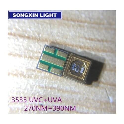 1W UVC LED Chip 270nm UVA 390nm 3535 SMD UV Sterilization LED Beads Chips Purple Lighting LED Sterilizer