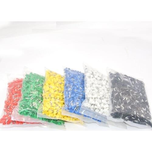 TE0508 1000PCs AWG 22 / 0.5mm2 Wire Copper Crimp Connector Twin Insulated Ferrule Pin Cord End Terminal