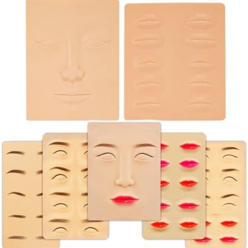 Tattoo Practice 3D Silicone Permanent Makeup Training Fake Skin Blank Eye Lips Face For Microblading Tattoo Machine Beginner