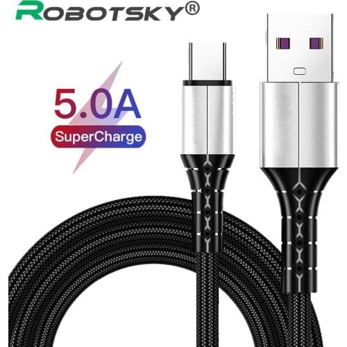 5A Fast Charging USB C Data Cable For Huawei Pro Xiaomi Cable USB Type C Charger Charging Micro Cord Phone Data Wires Cable