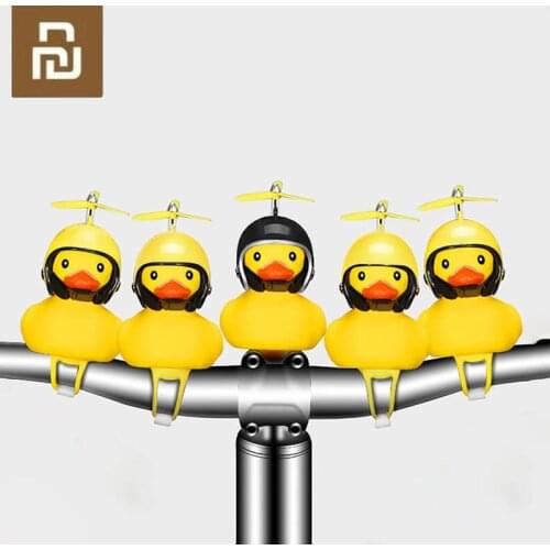 Bicycle Duck Spinning Propeller Helmet Broken Wind Yellow Duck Warning Light Whistle MTB Road Bike Motor Bicycle Deco