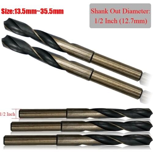 1Pc 19.5mm 20mm 20.5mm 21mm High Speed Steel HSS CO HSS-CO 1/2" 1/2 Inch Shank Reduced Shank Twist Drill Bit For Stainless Steel