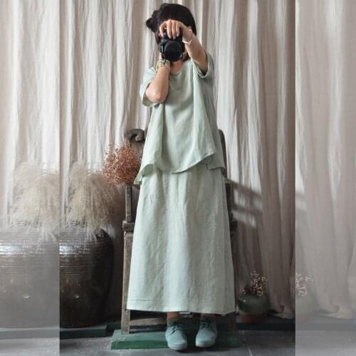 Women Lyocell Linen Blended Tees Tops Ladies Solid Color Loose Tee Shirt T-shirt Female Casual Loose Tops 2018 Summer