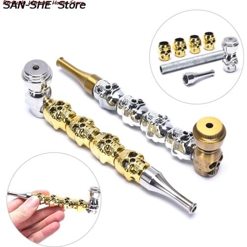 Metalen Pijp Premium Schedel Zinklegering Tabak Geschikt Voor Droge Kruiden Pijp Roken Schedel Metalen Pijp Zinklegering 1Pc