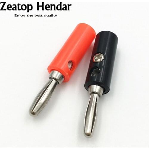 10Pcs 4mm Banana Plug Connector Jack Screw Type Banana Head Black and Red Color