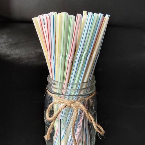 100Pcs/lot Multicolor Straws Plastic Disposable Straw Birthday Party Decorations Bar Bendable Straws Juice Drinking Supplies