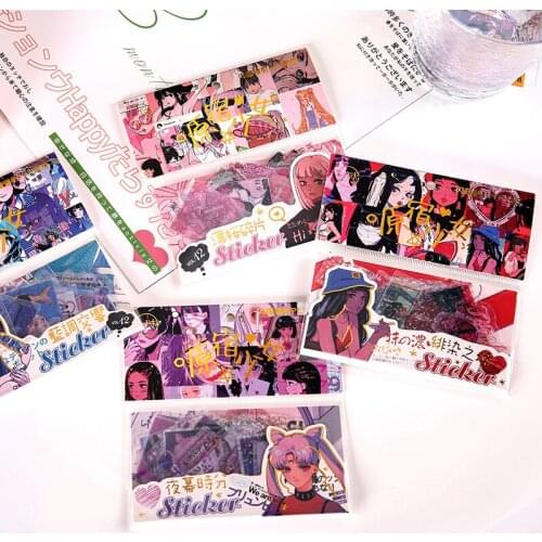 20packs/1lot Kawaii Stationery Stickers Harajuku Girl Series Diary Planner Decorative Mobile Stickers Scrapbooking DIY Sticker