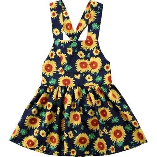 2018 Casual Kids Baby Girl Princess Floral Overalls Sleeveless Dress Sundress Summer Clothes Size 1-5T