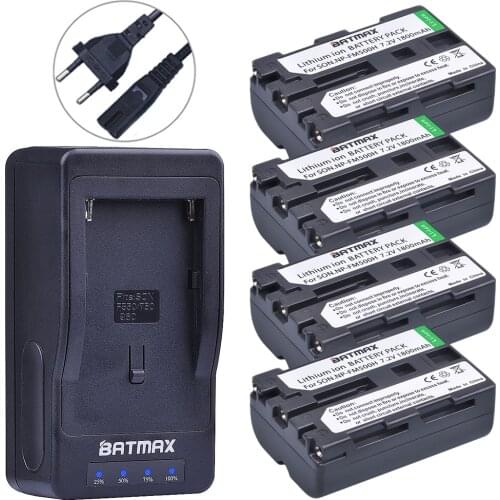 4-Packs NP-FM500H Battery + LED Ultra Fast Charger for Sony DSLR-A350 A450 A500 A550 A560 A580 A700 A850 A57 A58 A65 A77 A99