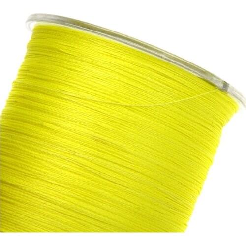 500M 50LB Colorful 4 Strands Multifilament PE Braid Fishing Line (Yellow)