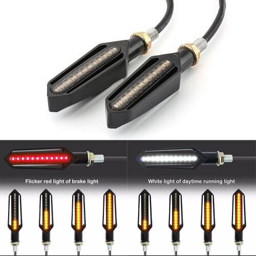 Motorcycle Accessories LED Turn Signal Tail Light Flowing Water Indicator white DRL Blinker Brake/Running Light Tail lamp Moto