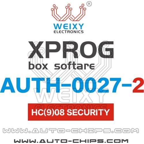 AUTH-0027-2 HC(9)08 security Software for XPROG-BOX