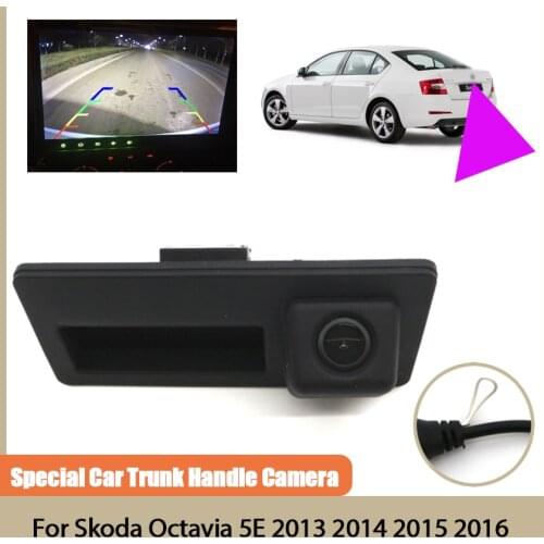 Car Trunk Handle Rear Camera CCD Full HD Waterproof high quality Rear View Camera For Skoda Octavia 5E 2013 2014 2015 2016
