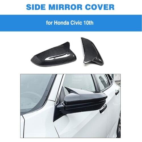 Car Rearview Mirror Covers Caps for Honda Civic 10th 2016 - 2019 Side Mirror Covers Caps Shell Case Replacement Forged Carbon
