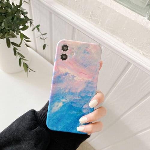Retro mystery doodle oil painting art japanese Phone Case For iPhone 12 11 Pro Max Xr Xs Max 7 8 Plus 7Plus case Cute soft cover