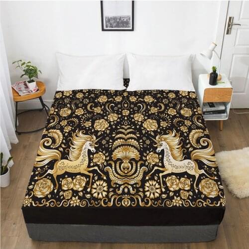 Mattress Cover Fitted Sheets With Elastic Band Bedsheet Bed Sheet Linens 160X200/200X220CM Size 3D Printed