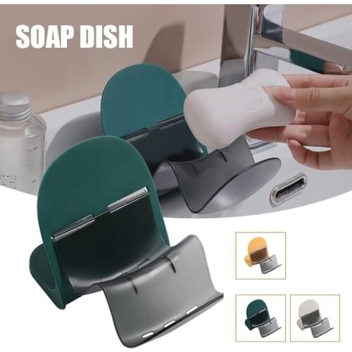 W Shape Soap Holder with Suction Cup Drain Design Soap Box Punch-free Toilet Bath Soap Storage for Bathroom Kitchen can CSV