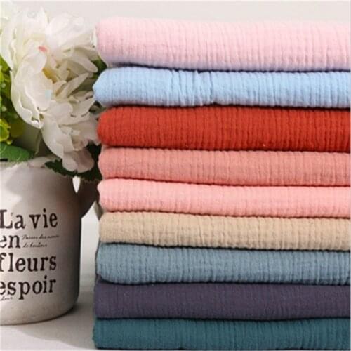 Double - layer cotton gauze fabric crepe cloth for dress