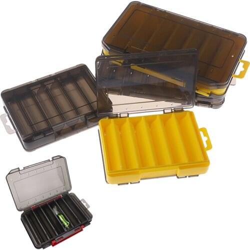 Double Sided Fishing Tackle Box 12 14 Compartments Lure Hook Storage Box