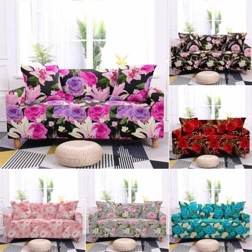 Beautiful Flower Elastic Sofa Cover 3D Print Washable Sofa Coves for Living Room Sofa Slipcover Pet Couch Cover 1/2/3/4 Seater