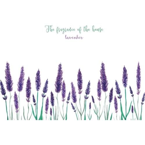 Purple Lavender Creative Removable Wall Stickers Personalized TV Background Living Room Bedroom PVC Decorative Wall Stickers